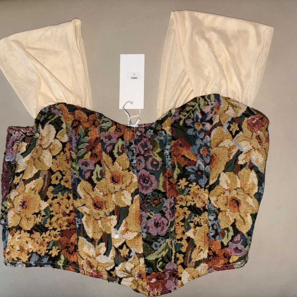 Floral Tapestry Corset Top
